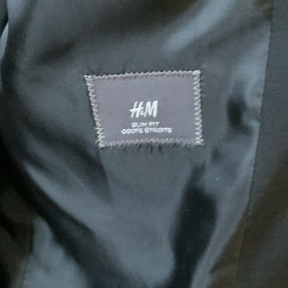 H&M slim fit black suit jacket blazer 38R - Picture 4 of 5